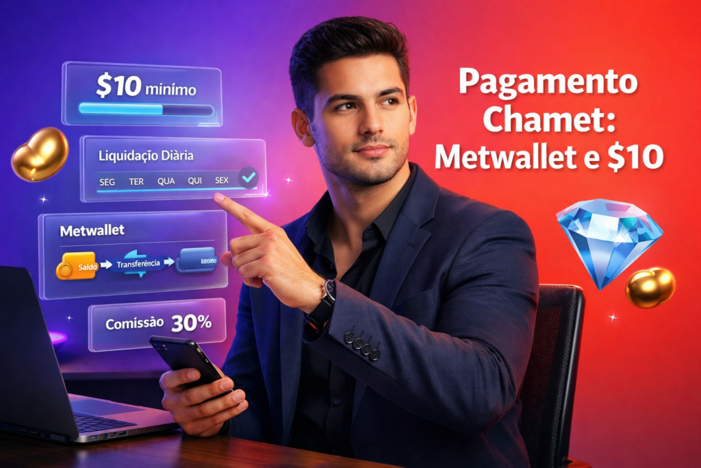 Guia do processo de pagamento da agência Chamet com mínimo de $10, liquidação diária e transferência para Metwallet na chamet agency.